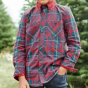 Matilda Jane Handsome Holiday button down shirt